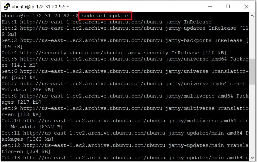 Ejecutar apt-get update en Ubuntu