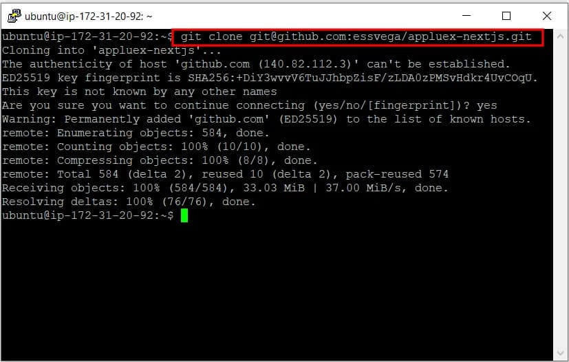 Clonar el repositorio de GitHub por SSH