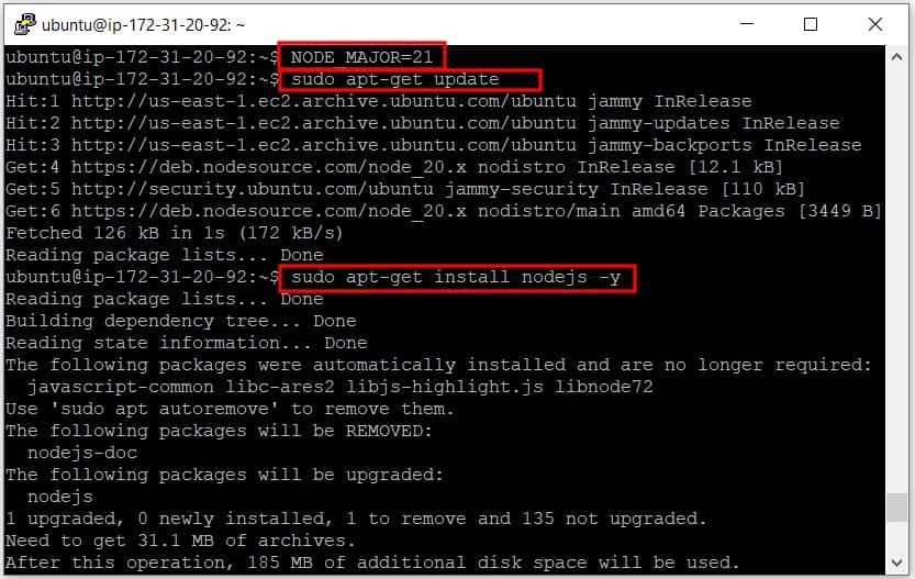 Instalar Node.js desde el repositorio de NodeSource
