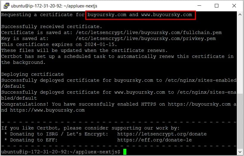 Solicitar un certificado SSL con Certbot