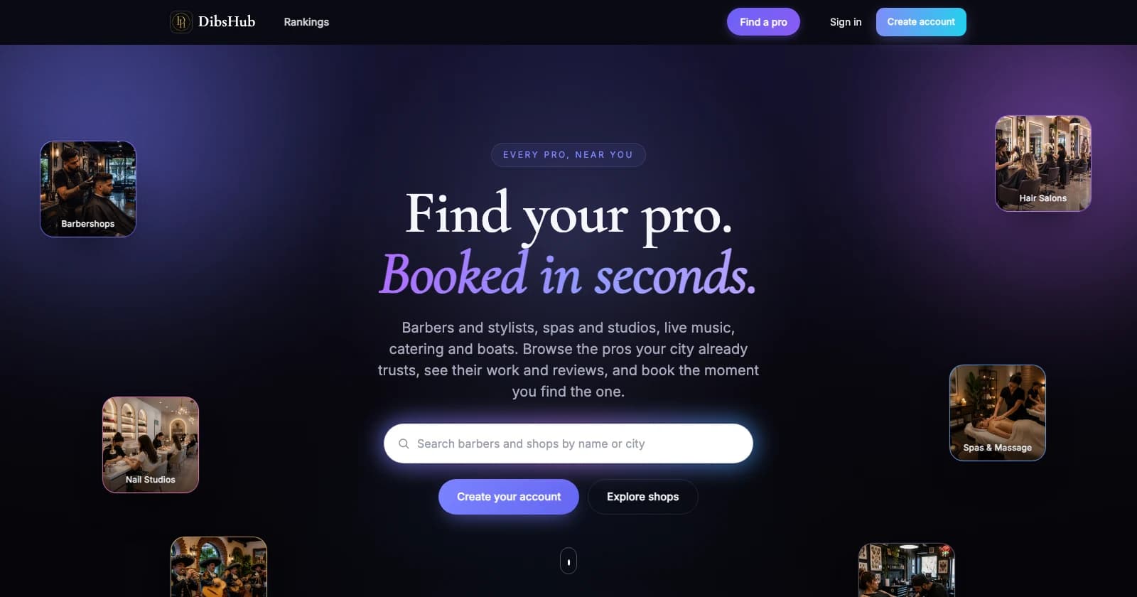 DibsHub. Web app by Appluex