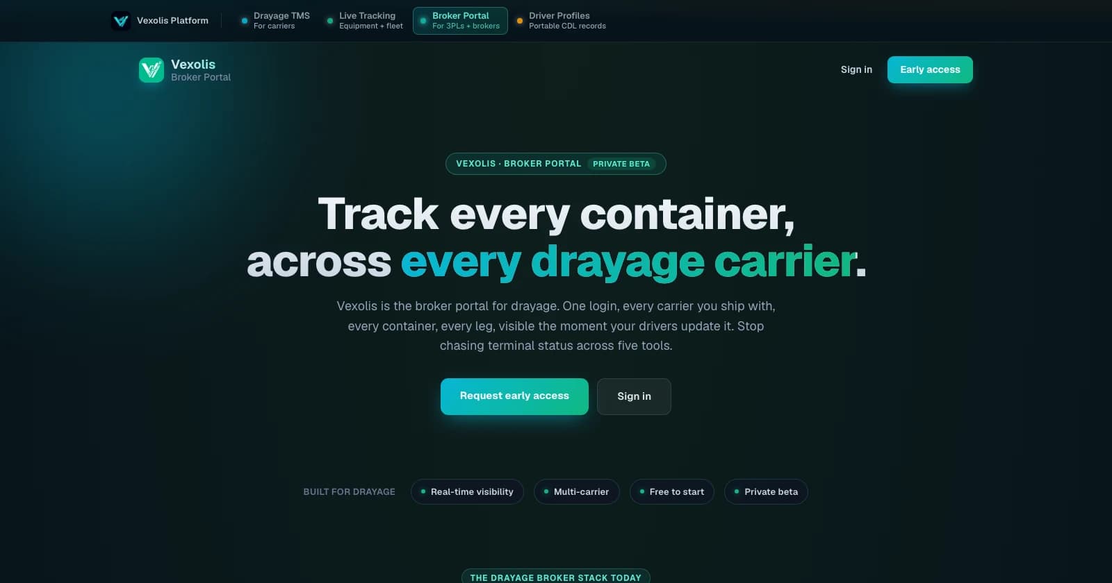 Vexolis · Broker Portal. Web app by Appluex